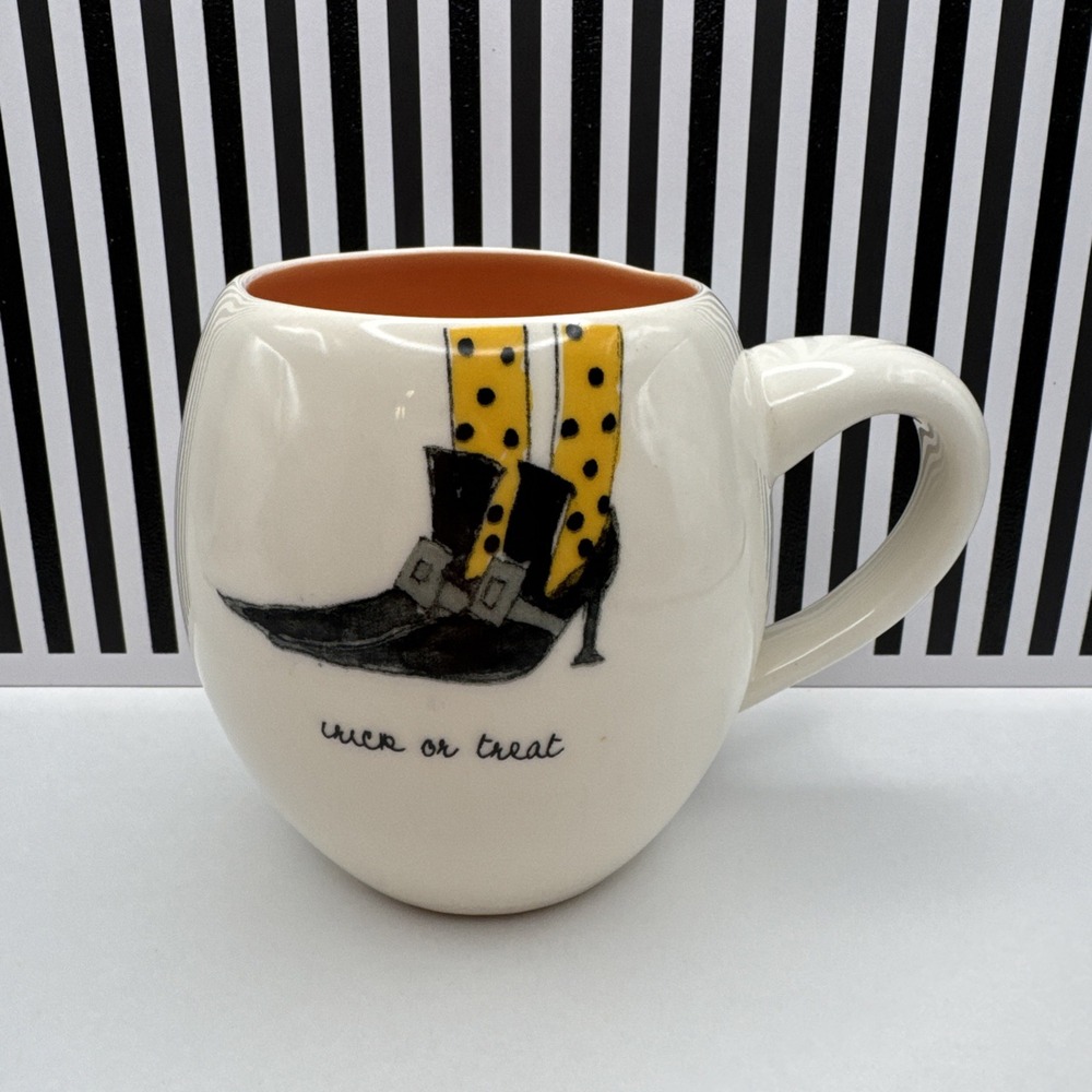 Magenta Halloween Coffee Mug Cup Trick or Treat Large Witch Pointy Shoes